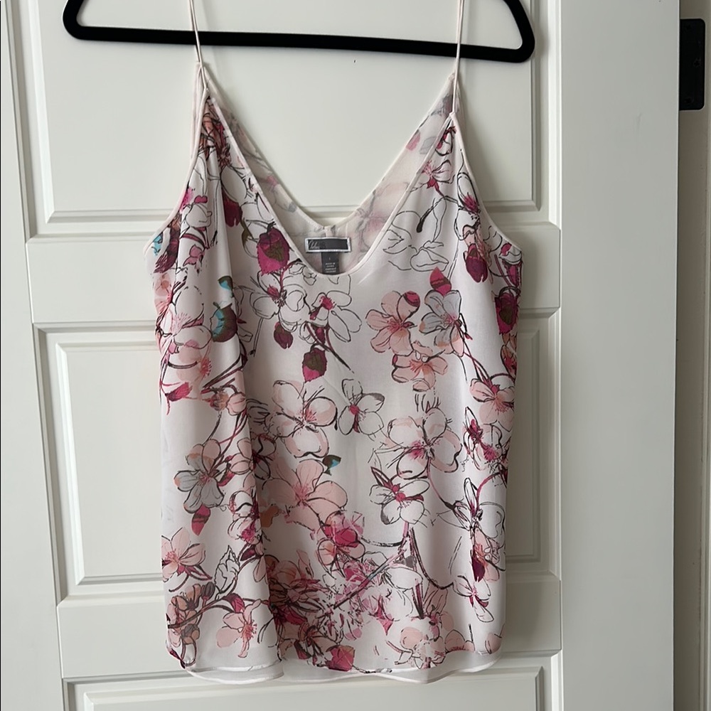 Chelsea28 White and Pink Spaghetti Strap Camisole